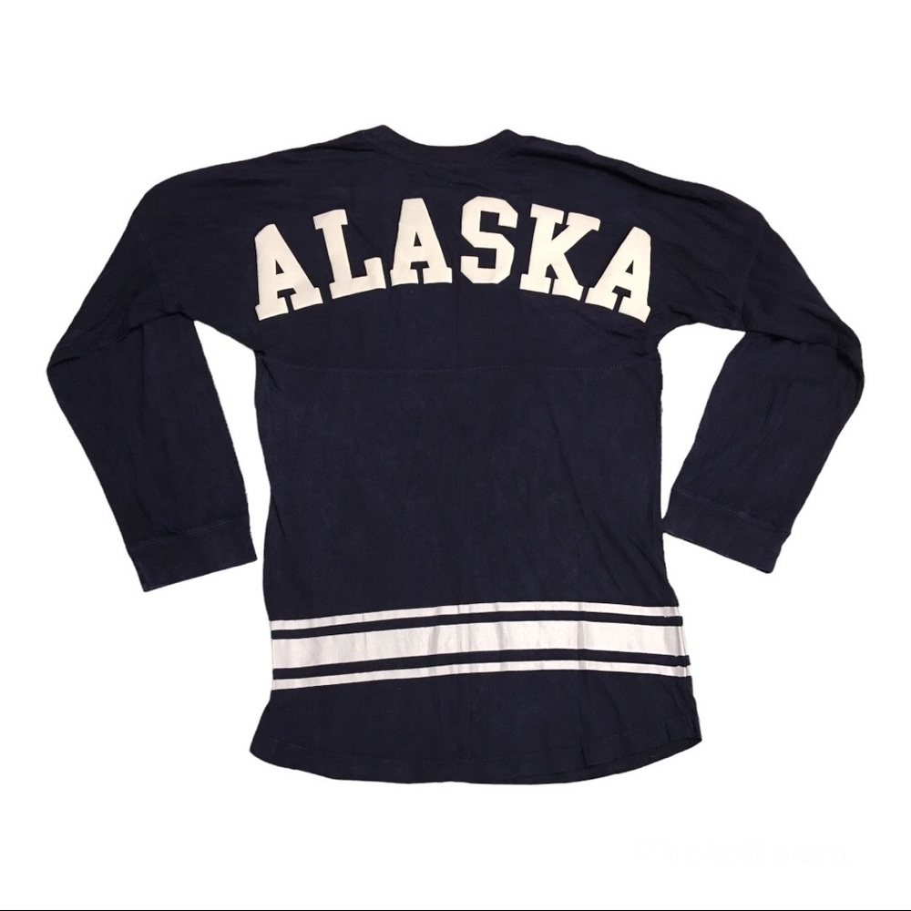 NWT Pop Surf Varsity Crew Indigo Long Sleeve Top Size Small